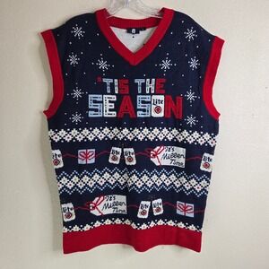 Miller Lite Festive Holiday Vest - Red and Blue